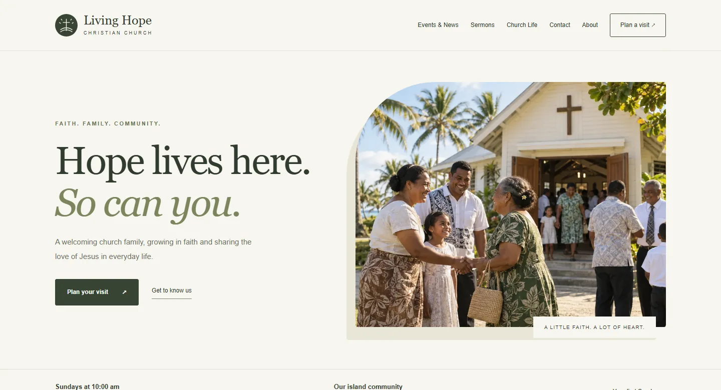 Living Hope Church home page: Hope lives here. So can you.